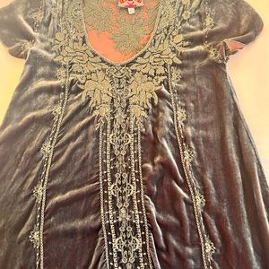 Beautiful Velvet Johnny Way top with embroidery.